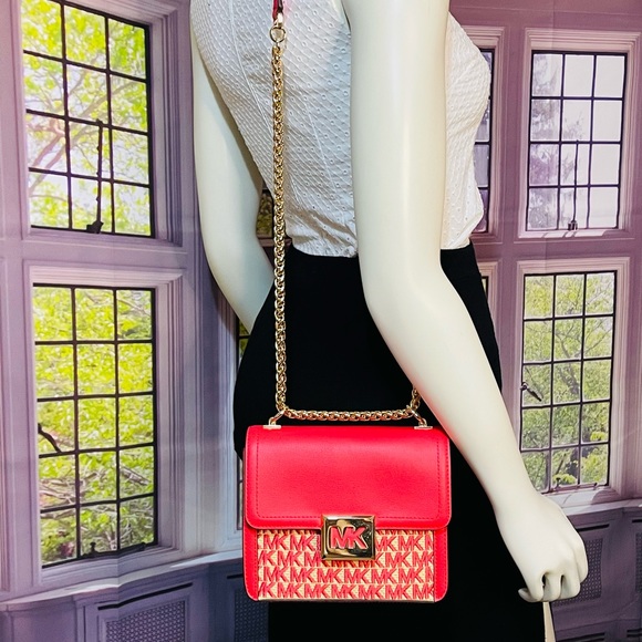 NWT Michael Kors Sonia SM SQR Shoulder Crossbody Bag Coral Reef - Picture 3 of 15